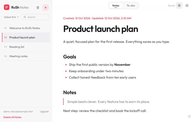 The same note in light mode.