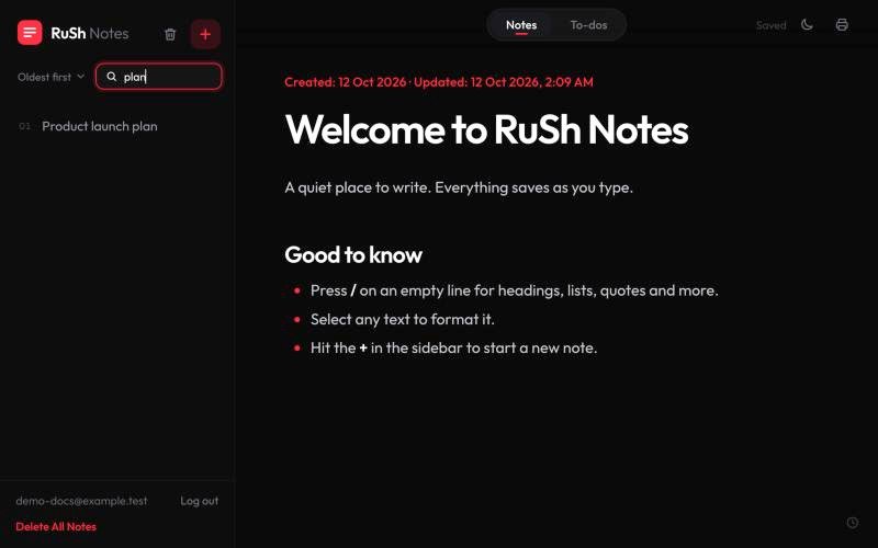 Search filters the sidebar as you type.
